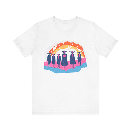Chimerica - Colorful Graphic Tee with Celebratory Design | Unisex Jersey Short Sleeve Shirt